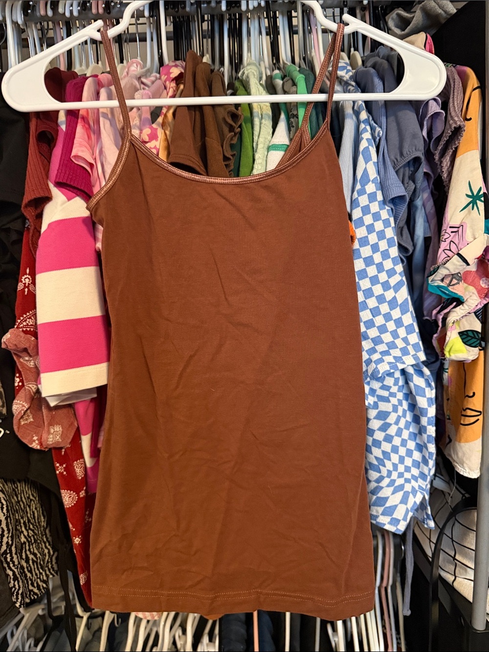 2 PACK Women’s Brown Tank Cami — Slim Fit Spaghetti Strap Top